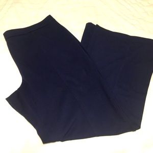 Navy Flare Leg Slacks/Pants High Waist Tall